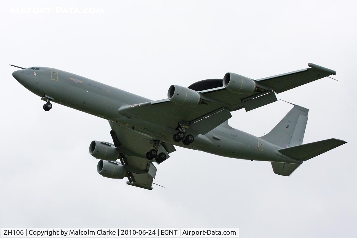 ZH106, 1991 Boeing E-3D Sentry AEW.1 C/N 24114, Boeing E-3D Sentry AEW.1 over flying Newcastle Airport, June 2010.
