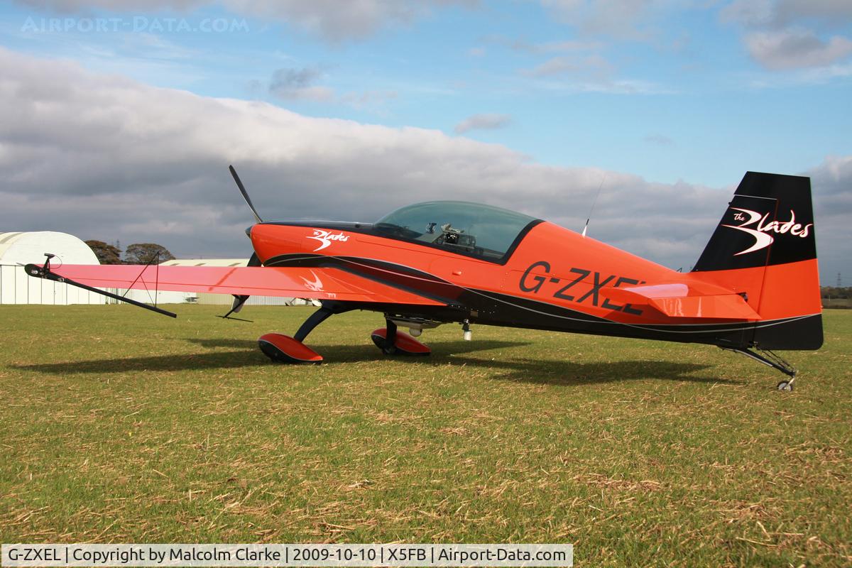 G-ZXEL, 2006 Extra EA-300L C/N 1224, Extra EA-300L, One of the Blades Aerobatic Team at Fishburn Airfield, October 2009.