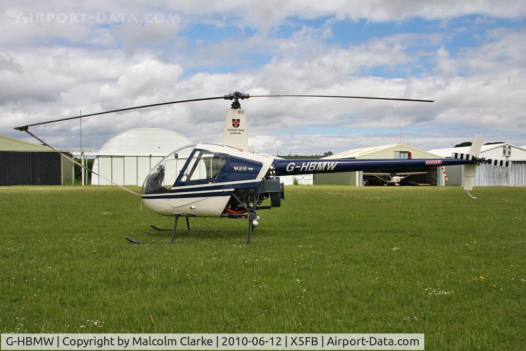 G-HBMW, 1981 Robinson R22 C/N 0170, Robinson R22, Fishburn Airfield, June 2010.