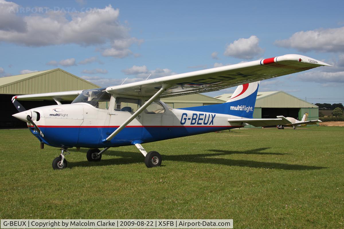 G-BEUX, 1977 Reims F172N Skyhawk C/N 1596, Reims F172N at Fishburn Airfield, August 2009.