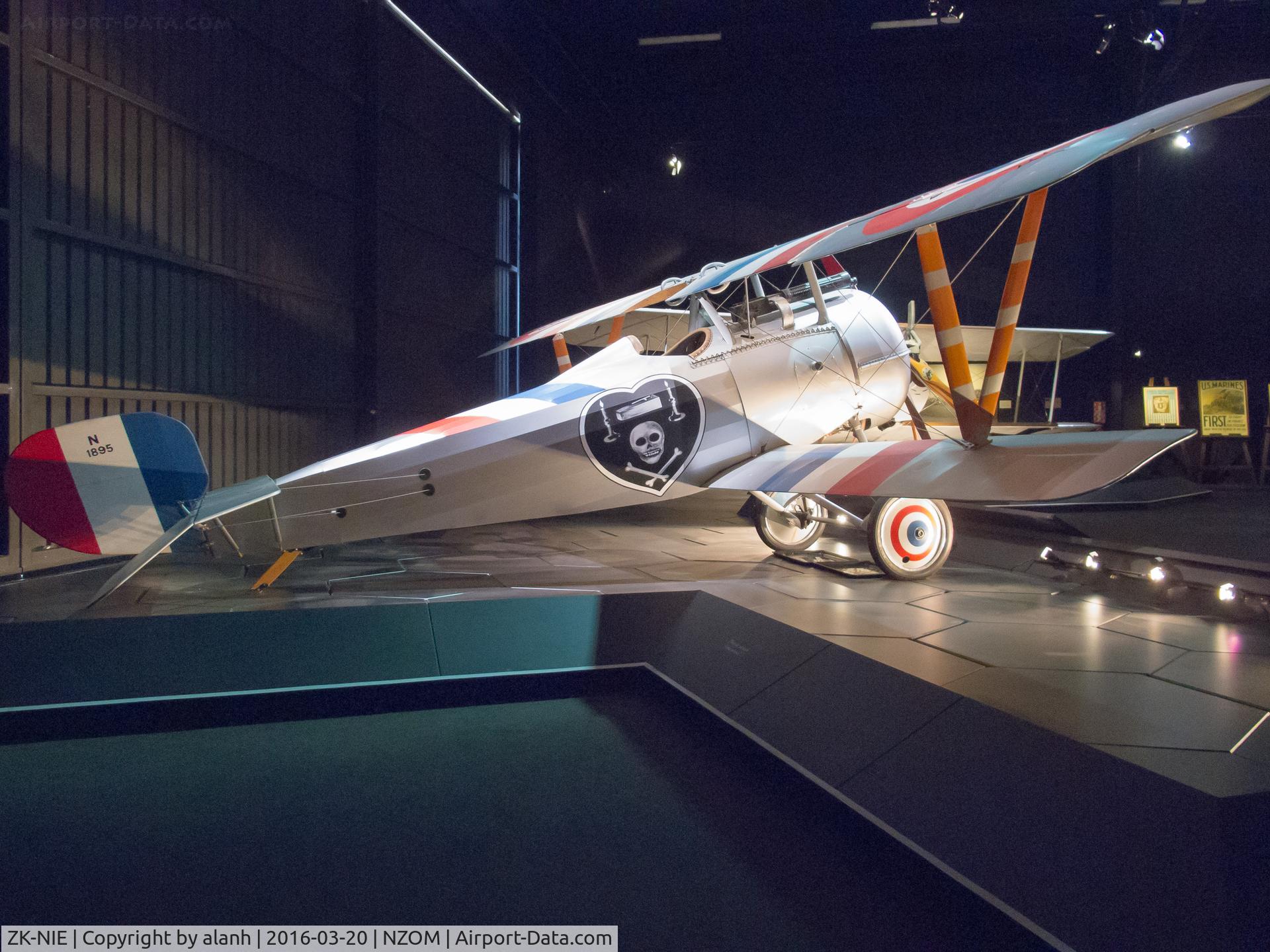 ZK-NIE, 1999 Nieuport 24bis Replica C/N PM7668, On display in the Knights of the Sky exhibit at Omaka Aviation Heritage Centre