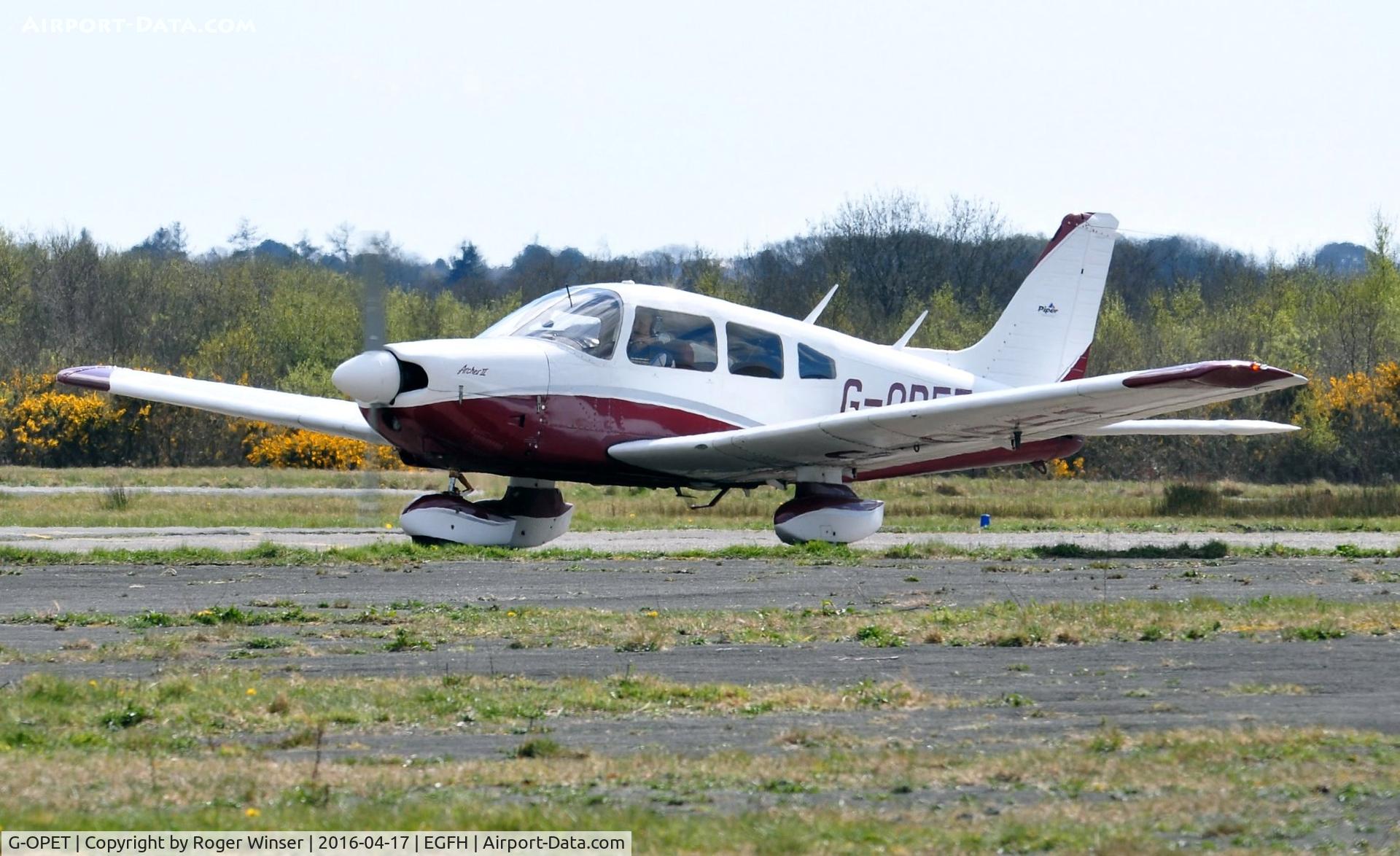 G-OPET, 1975 Piper PA-28-181 Cherokee Archer II C/N 28-7690067, Visiting Cherokee Archer II operated by Cambrian Flying Group.