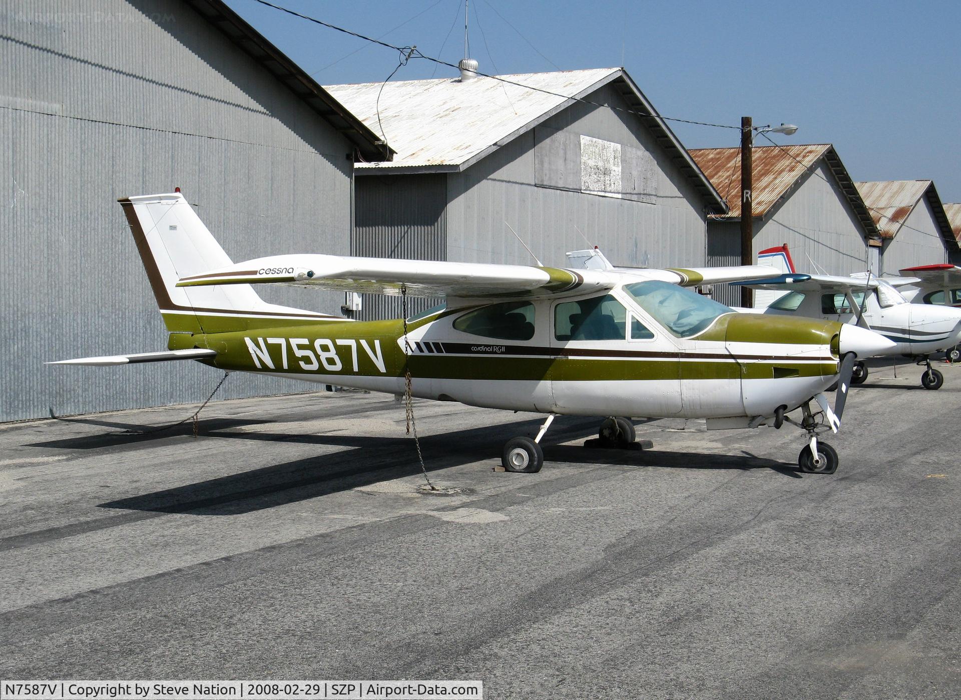 N7587V, 1976 Cessna 177RG Cardinal C/N 177RG0878, Locally-based 1976 Cessna 177RG Cardinal @ Santa Paula Airport, CA