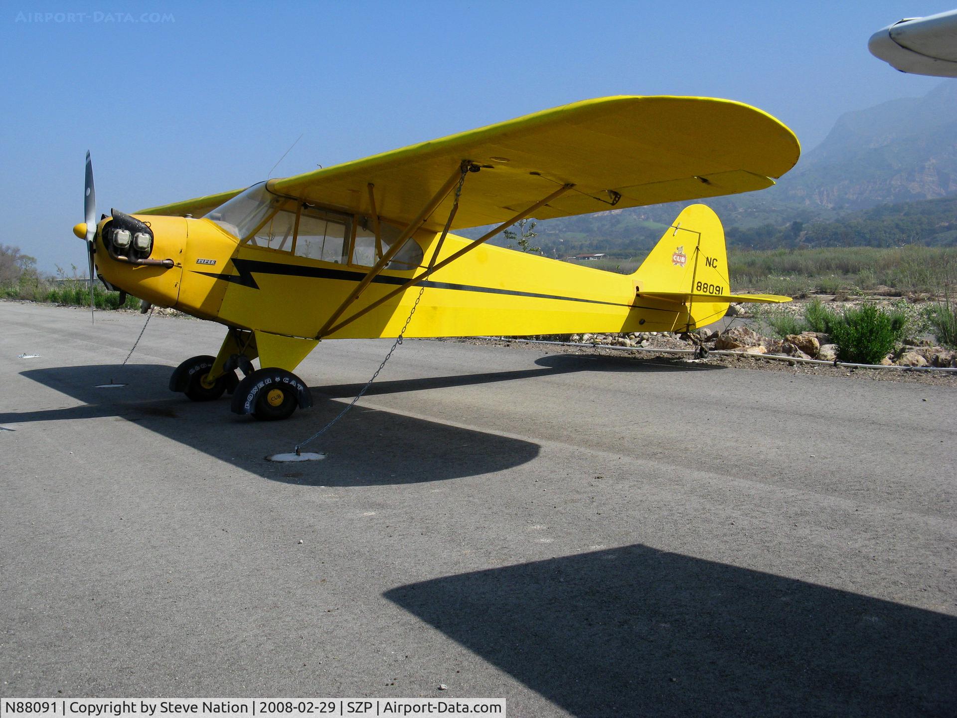 N88091, 1946 Piper J3C-65 Cub Cub C/N 15708, Locally-based 1946 Piper J3C-65 Cub @ Santa Paula Airport, CA as NC88091