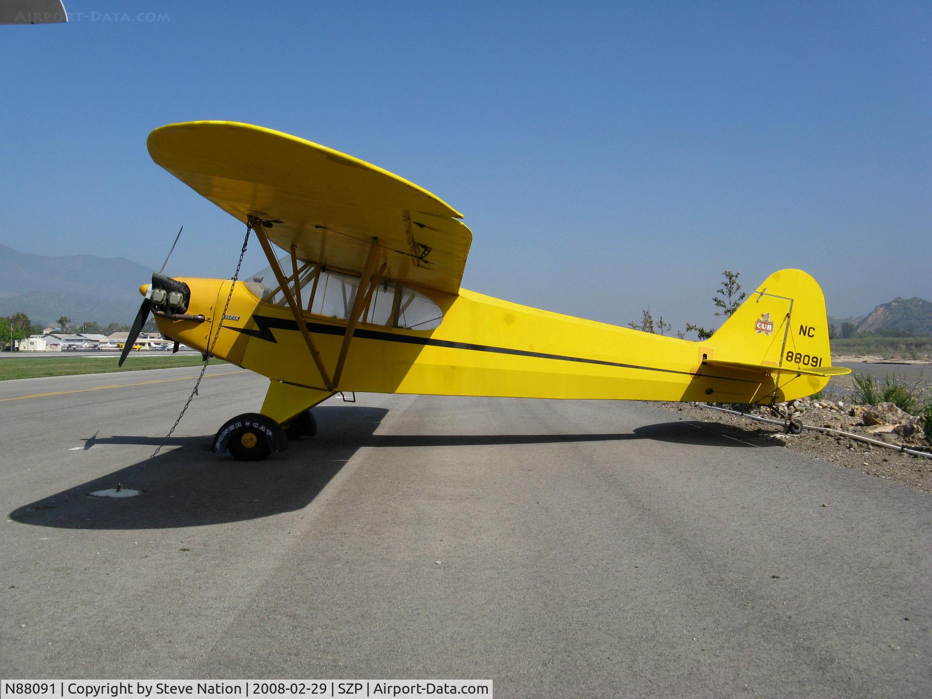 N88091, 1946 Piper J3C-65 Cub Cub C/N 15708, Locally-based 1946 Piper J3C-65 Cub @ Santa Paula Airport, CA painted as NC88091