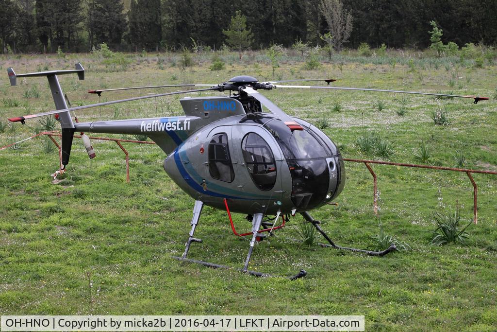OH-HNO, Hughes 369D C/N 790543D, Parked between Corté and Aleria. Burn two day after this picture