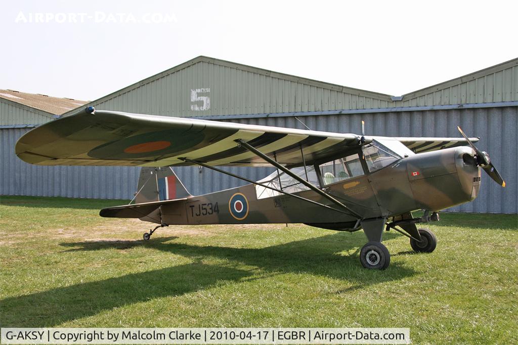 G-AKSY, 1944 Taylorcraft J Auster 5 C/N 1567, Taylorcraft J Auster 5, Breighton Airfield, April 2010.