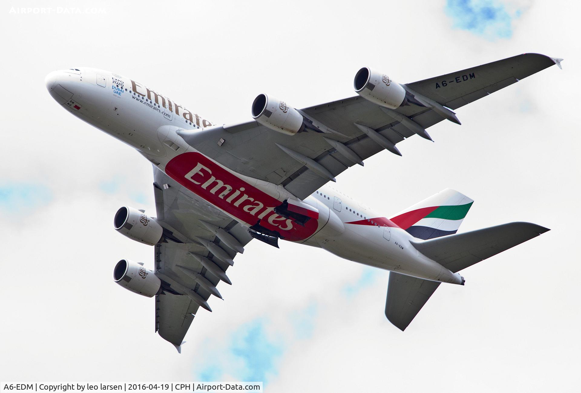 A6-EDM, 2010 Airbus A380-861 C/N 042, Copenhagen 19.4.16