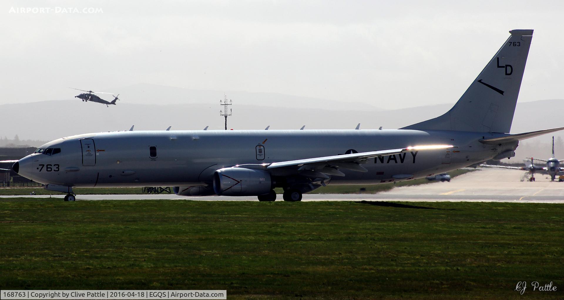 168763, 2014 Boeing P-8A Poseidon C/N 42259, Pictured at RAF Lossiemouth EGQS whilst participating in Exercise Joint Warrior 16/1 - 168763 coded LD-763 of USN VP-10