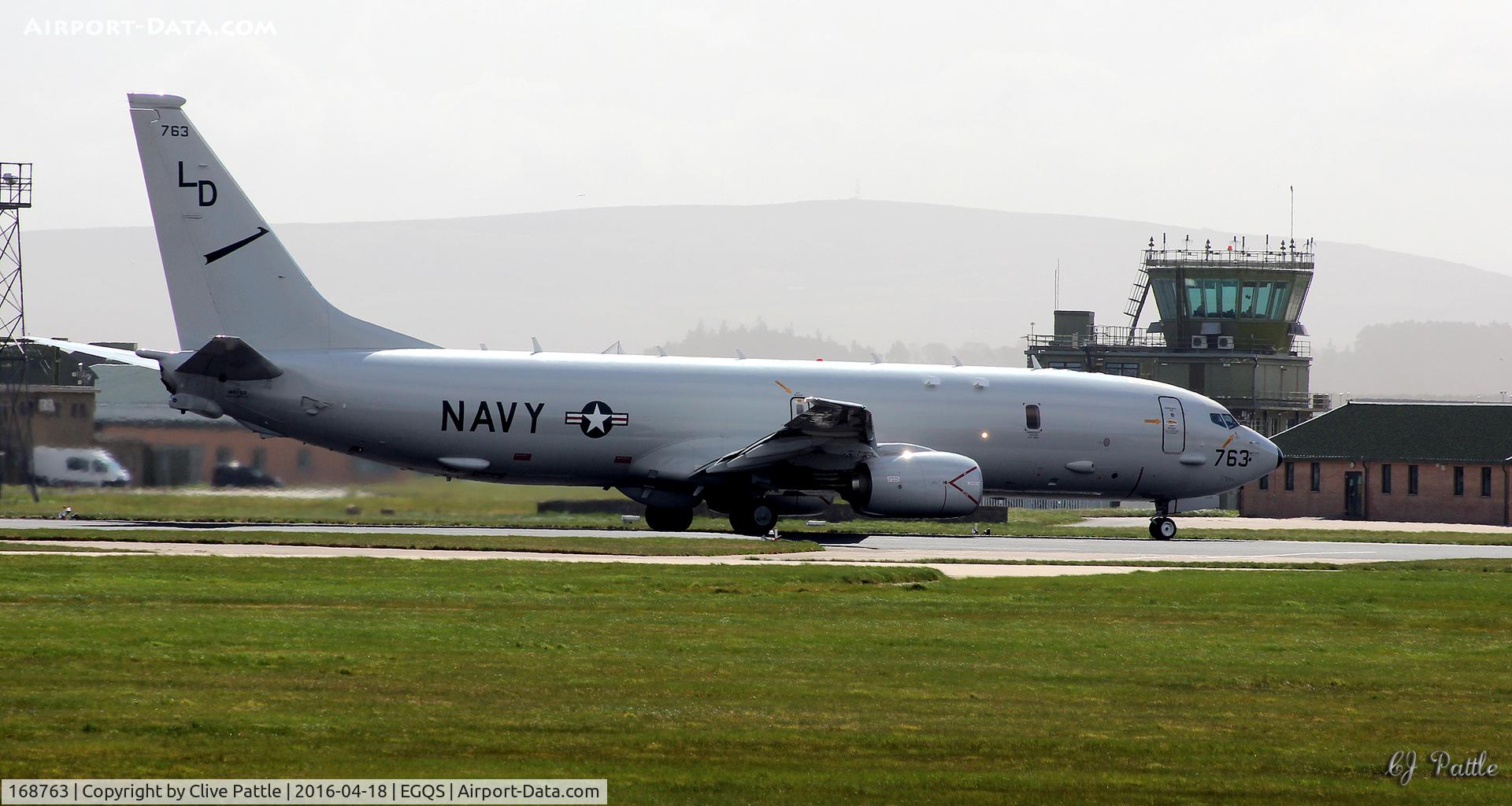168763, 2014 Boeing P-8A Poseidon C/N 42259, Pictured taking off from RAF Lossiemouth EGQS whilst participating in Exercise Joint Warrior 16/1. Coded LD-763 of USN VP-10.