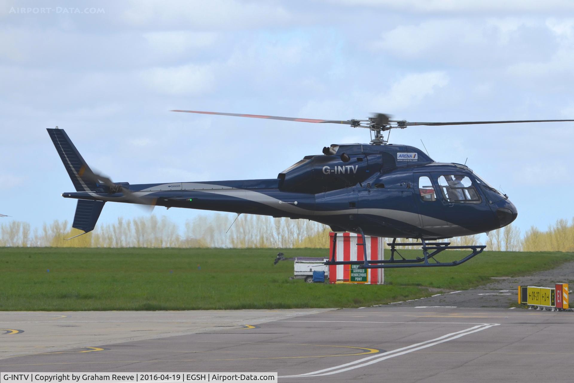 G-INTV, 1990 Eurocopter EC-135P-2 C/N 5450, Departing from Norwich.