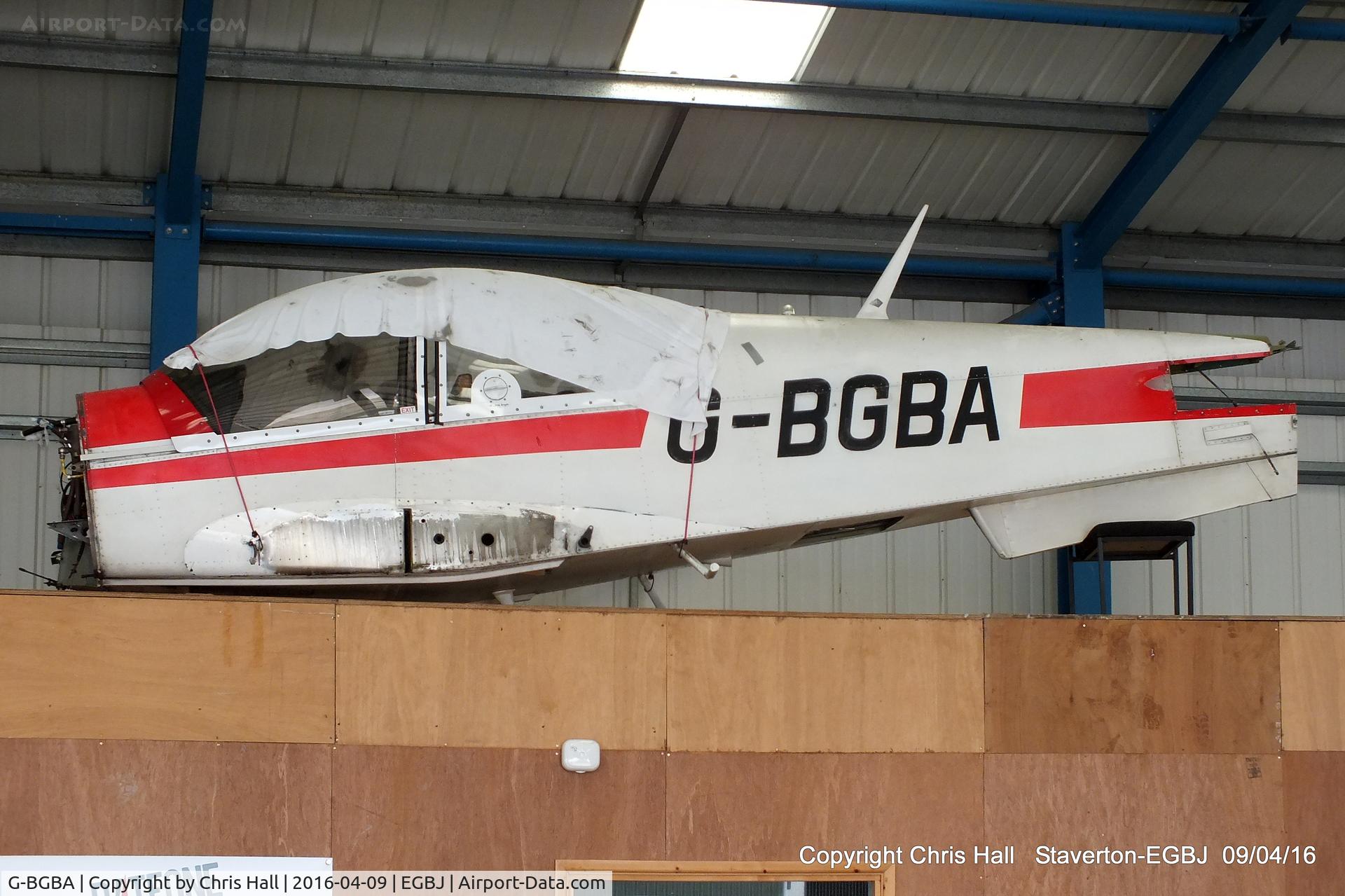 G-BGBA, 1978 Robin R-2100A C/N 133, fuselage stored in a hangar at Staverton