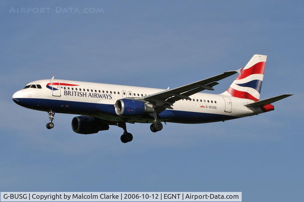 G-BUSG, 1989 Airbus A320-211 C/N 039, Airbus A320-211, Newcastle Airport, October 2006.
