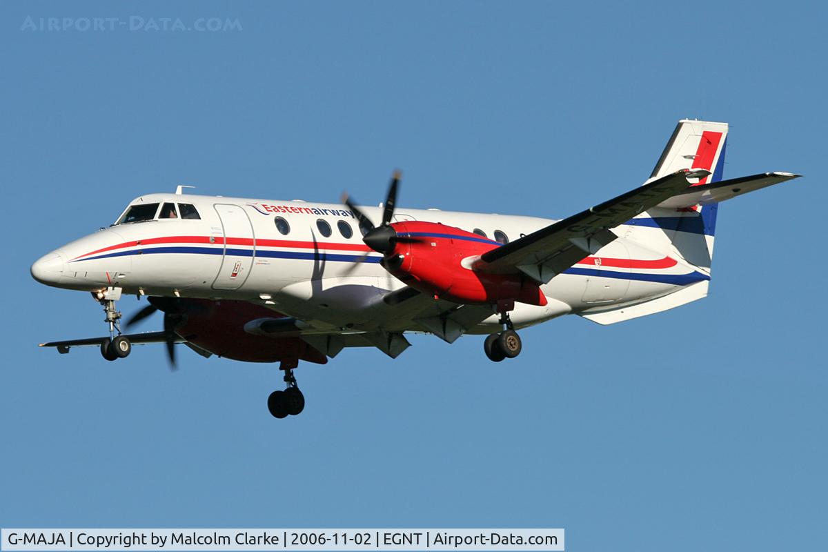 G-MAJA, 1994 British Aerospace Jetstream 41 C/N 41032, British Aerospace Jetstream 41 on approach to 25 at Newcastle Airport, November 2006.
