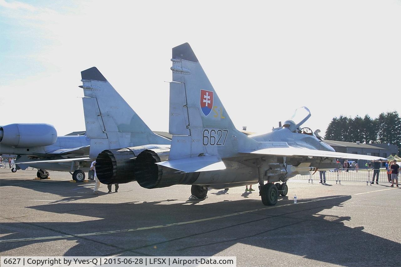 6627, Mikoyan-Gurevich MiG-29AS C/N 2960536066, Slovak Republic Air Force Mikoyan-Gurevich MiG-29AS, Static display, Luxeuil-Saint Sauveur Air Base 116 (LFSX) Open day 2015