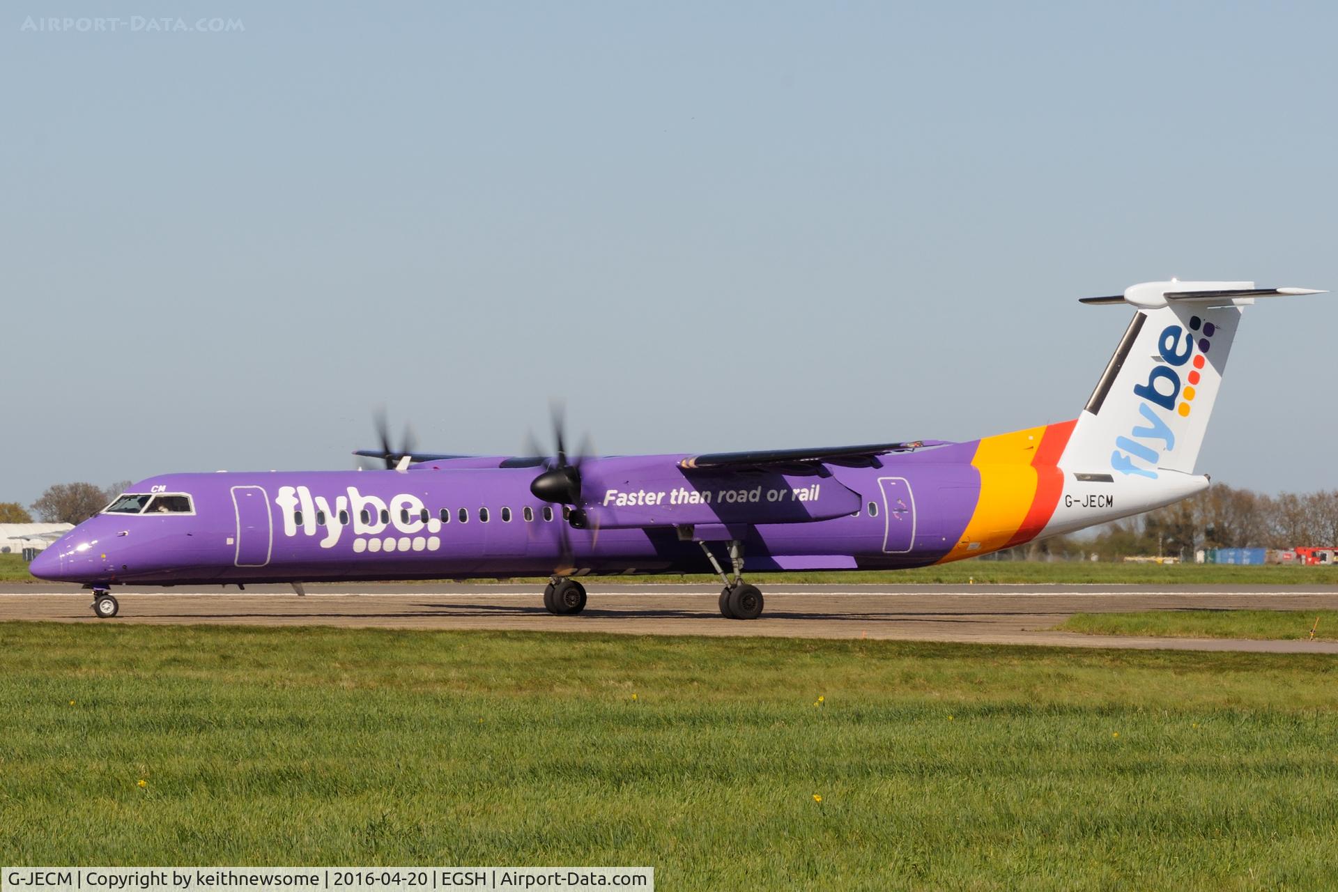 G-JECM, 2005 De Havilland Canada DHC-8-402Q Dash 8 C/N 4118, Leaving for Exeter.
