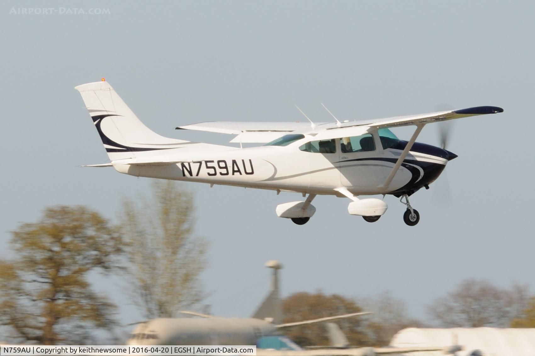 N759AU, 1977 Cessna 182Q Skylane C/N 182-65846, Arriving from Liverpool.