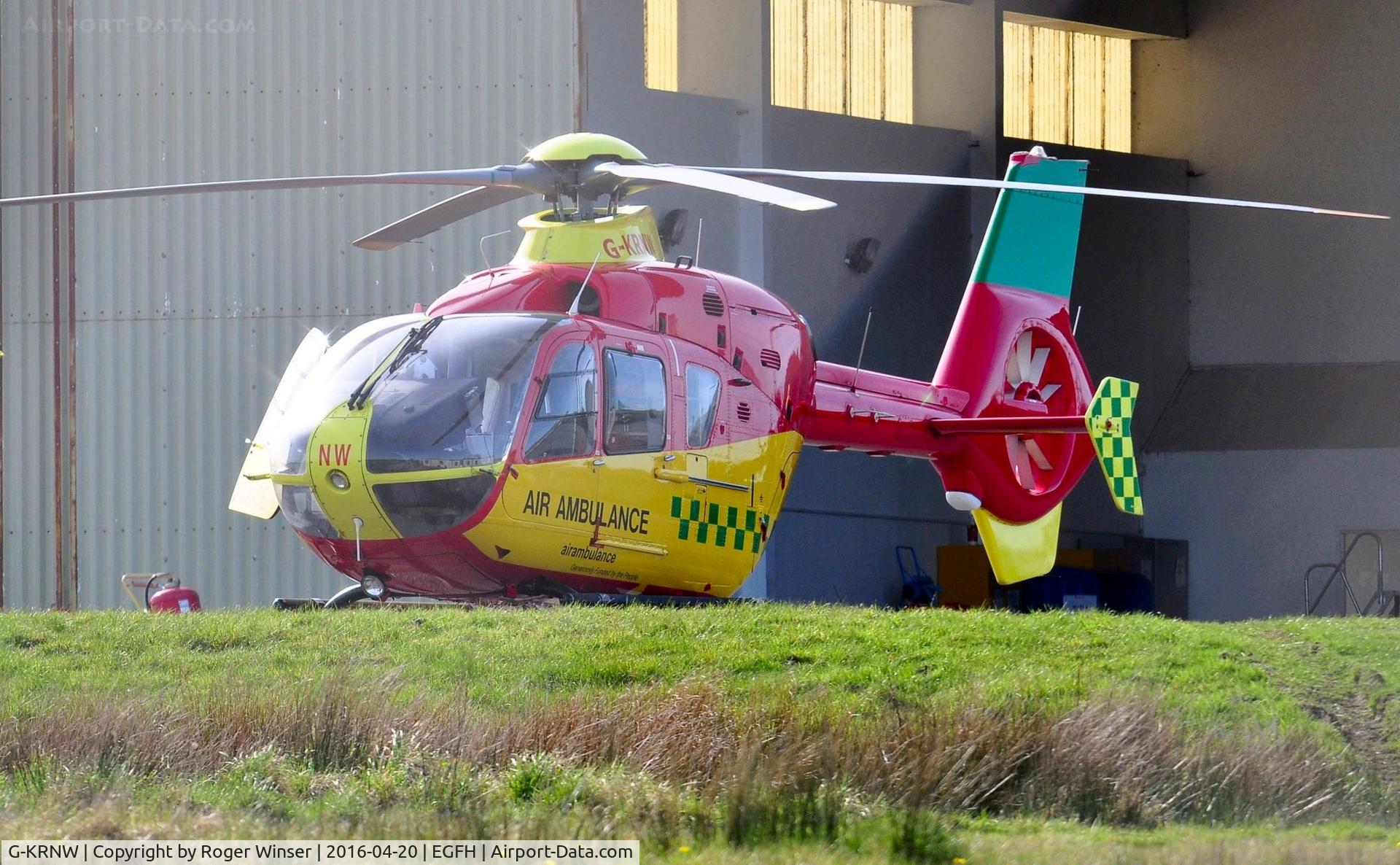 G-KRNW, 2001 Eurocopter EC-135T-2 C/N 0175, Visiting air ambulance helicopter on the Wales Air Ambulance apron.