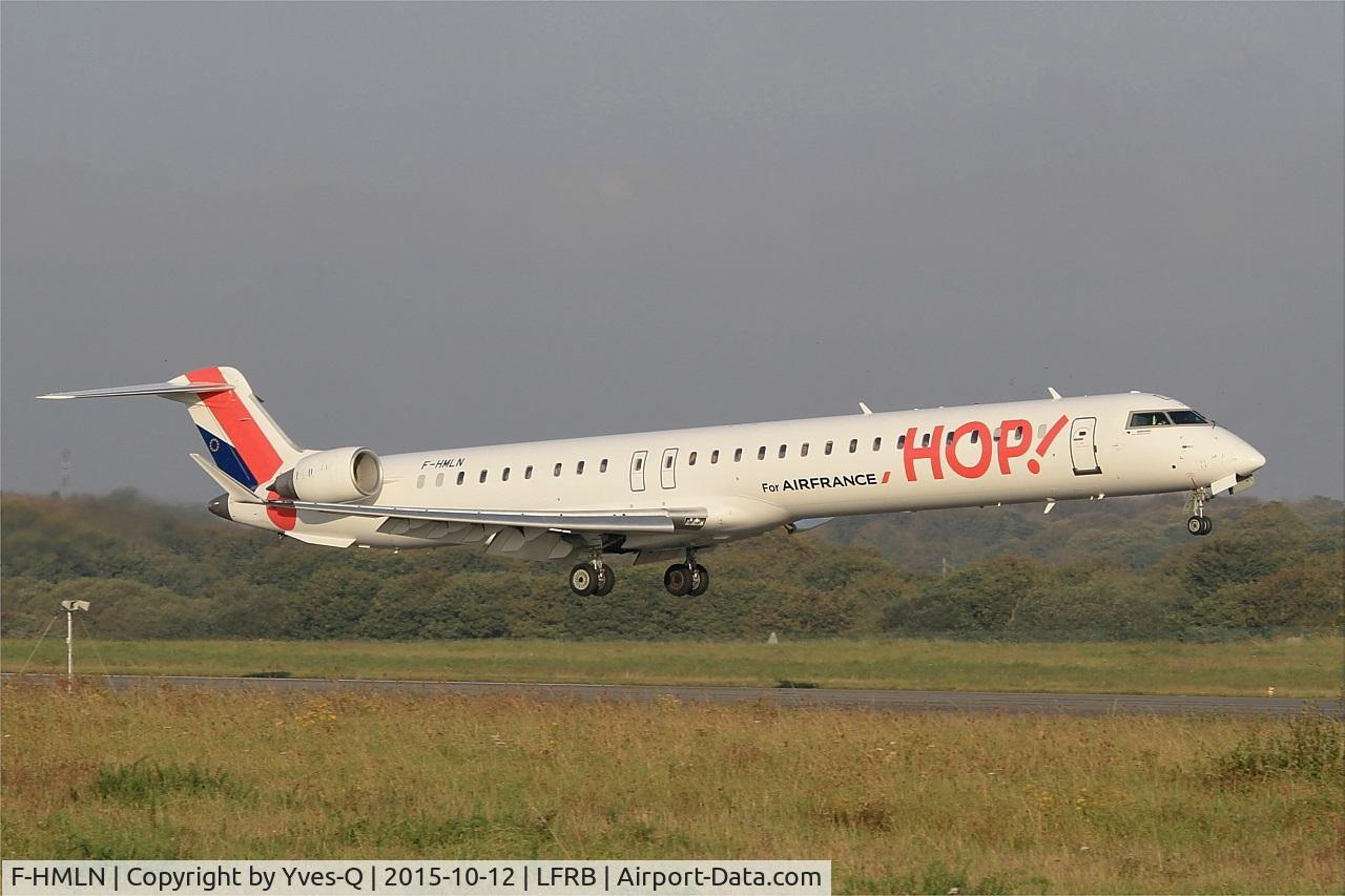 F-HMLN, 2012 Bombardier CRJ-1000EL NG (CL-600-2E25) C/N 19024, Bombardier CRJ-1000EL NG, On final rwy 07R, Brest-Bretagne Airport (LFRB-BES)