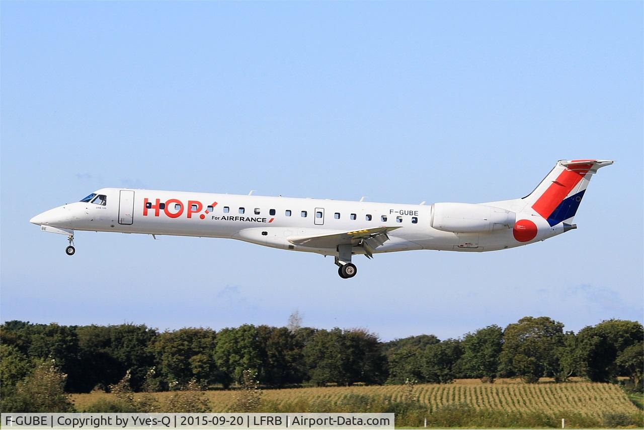 F-GUBE, 2002 Embraer ERJ-145LR (EMB-145LR) C/N 145668, Embraer EMB-145LR, On final rwy 25L, Brest-Bretagne Airport (LFRB-BES)