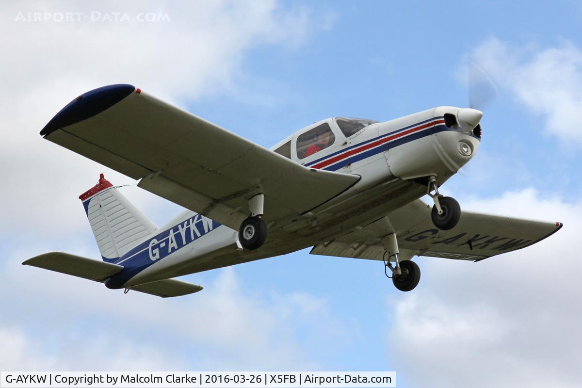 G-AYKW, 1970 Piper PA-28-140 Cherokee C/N 28-26931, Piper PA-28-140 Cherokee, Fishburn Airfield, March 2016.