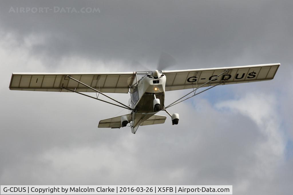 G-CDUS, 2006 Skyranger 912S(1) C/N BMAA/HB/490, Skyranger 912S(1) on take-off from Fishburn Airfield, March 2016.