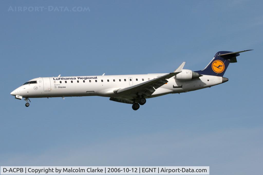D-ACPB, 2001 Canadair CRJ-701ER (CL-600-2C10) Regional Jet C/N 10013, Canadair CL-600-2C10 Regional Jet CRJ-701ER, Newcastle Airport, October 2006.