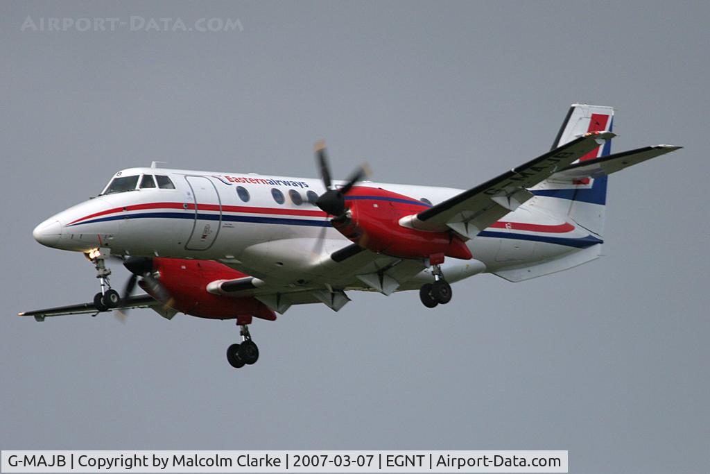 G-MAJB, 1993 British Aerospace Jetstream 41 C/N 41018, British Aerospace Jetstream 41 on approach to 25 at Newcastle Airport, March 2007.