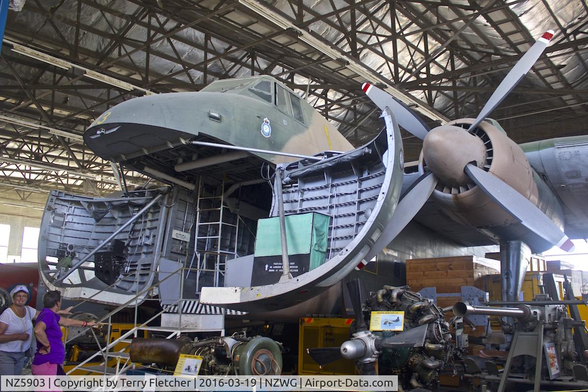 NZ5903, Bristol 170 Freighter Mk.31M C/N 12834, At RNZAF Museum at Wigram