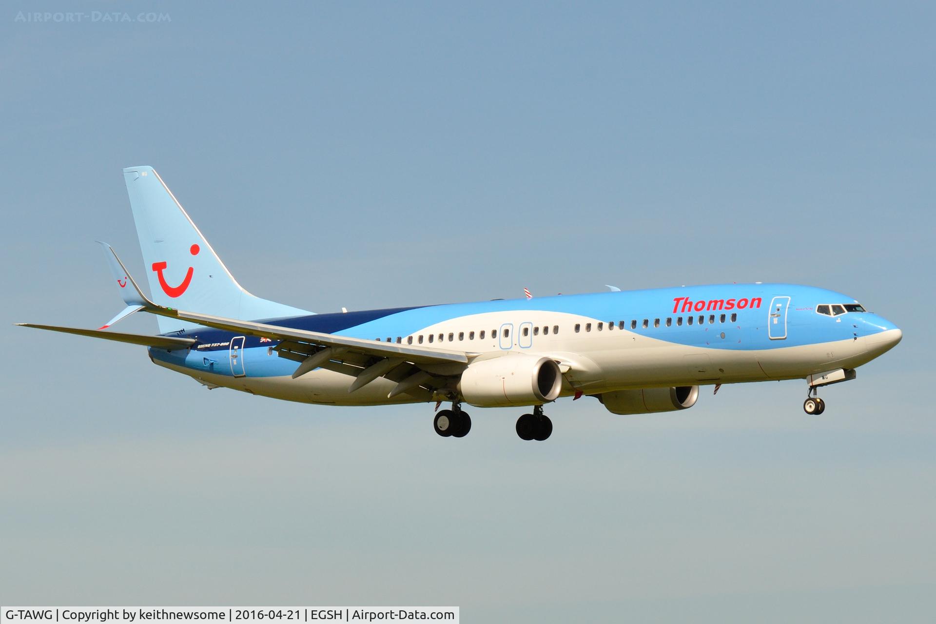 G-TAWG, 2012 Boeing 737-8K5 C/N 37266, Arriving from Tenerife.