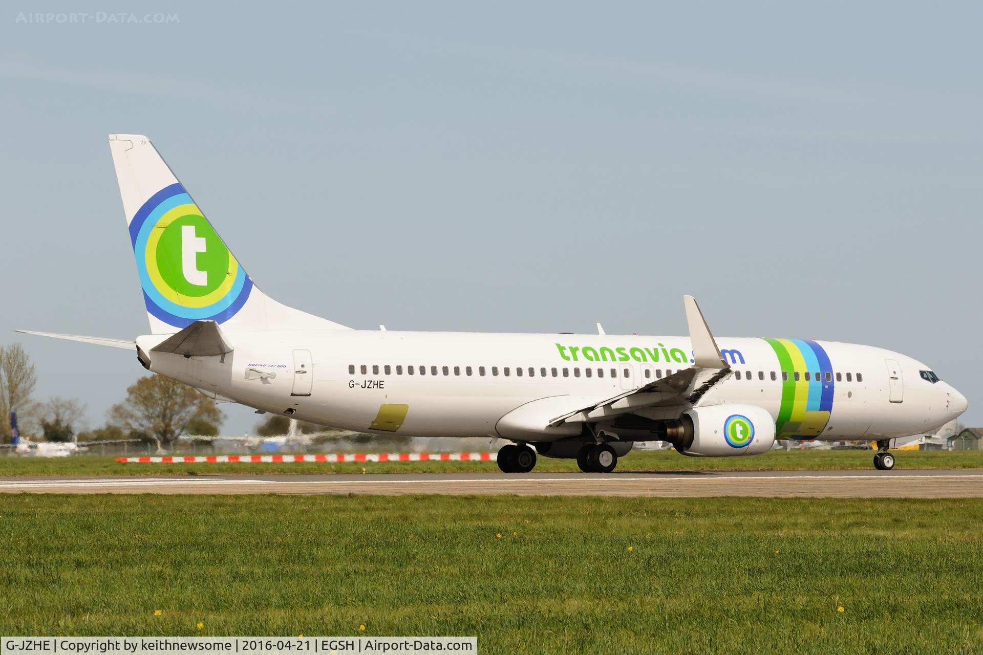 G-JZHE, 2000 Boeing 737-8K2 C/N 30390, Leaving for air test.