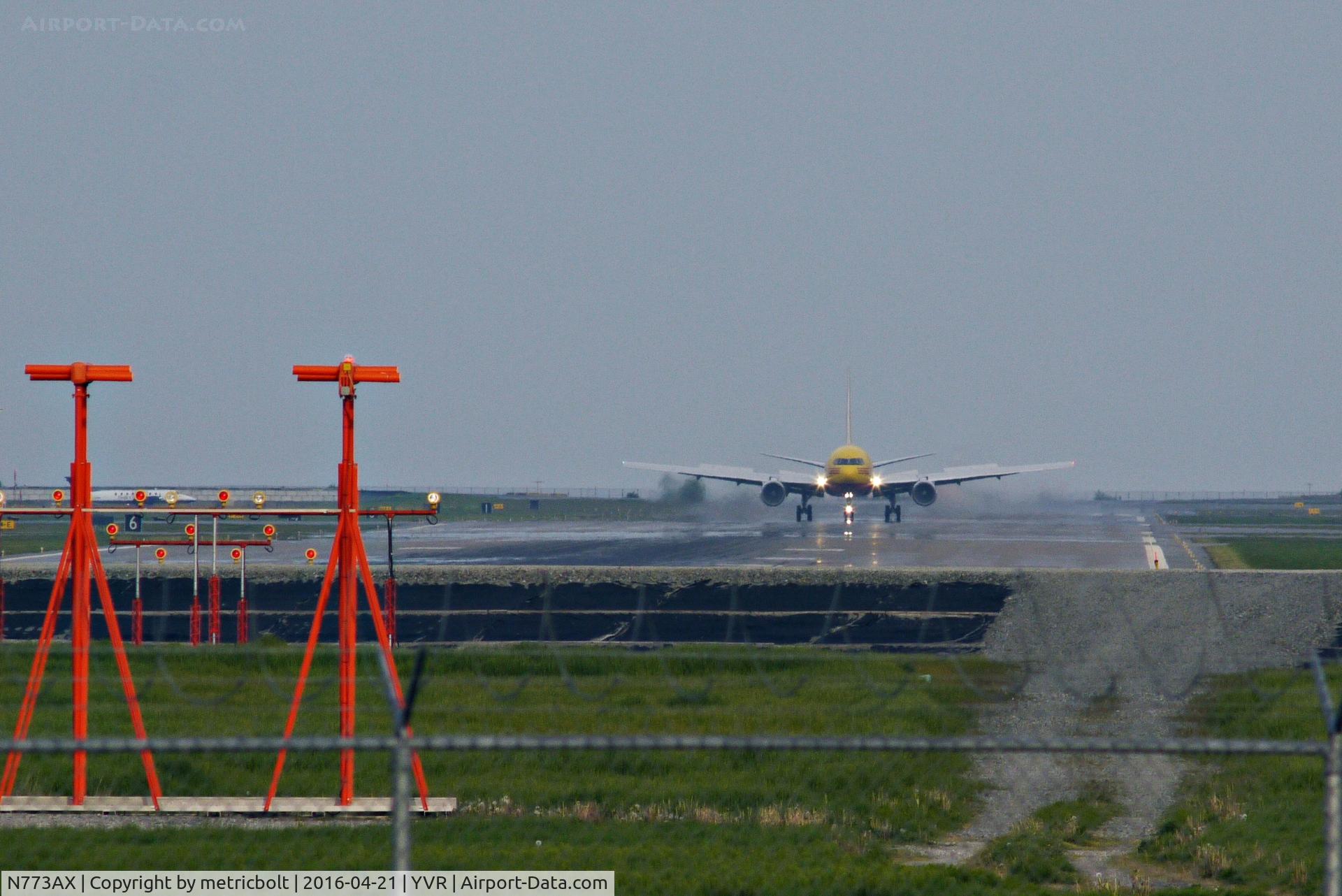 N773AX, 1983 Boeing 767-281 C/N 22788, Landing at YVR