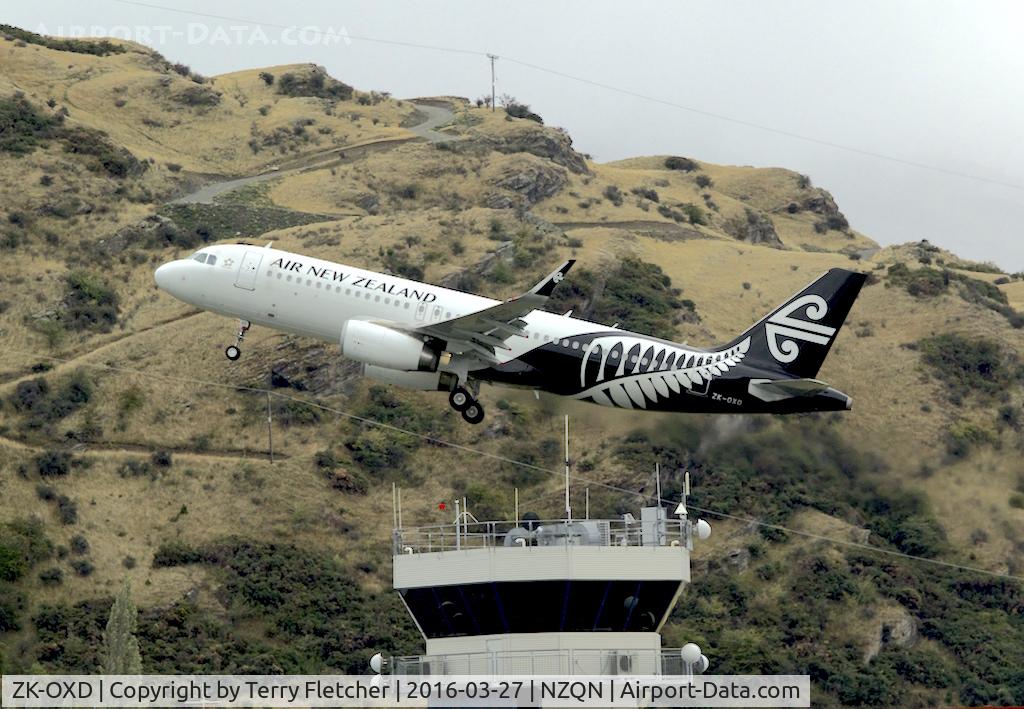 ZK-OXD, 2014 Airbus A320-232 C/N 5962, Air NZ Airbus climbs away from Queenstown