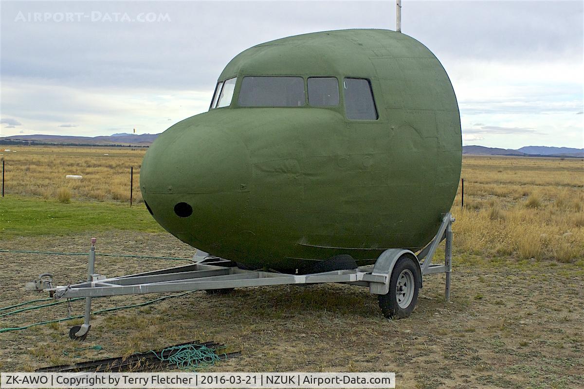 ZK-AWO, 1945 Douglas DC-3 (C-47B-35-DK) C/N 33480, Mobile exhibit at Pukaki