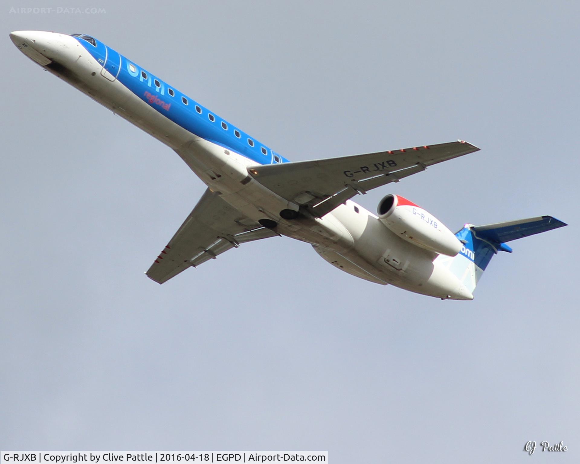 G-RJXB, 1999 Embraer EMB-145EP (ERJ-145EP) C/N 145142, Climb-out from Aberdeen EGPD