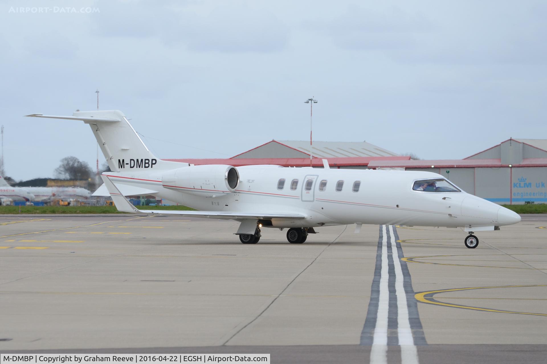 M-DMBP, 2012 Learjet 40 C/N 45-2133, Just landed at Norwich.