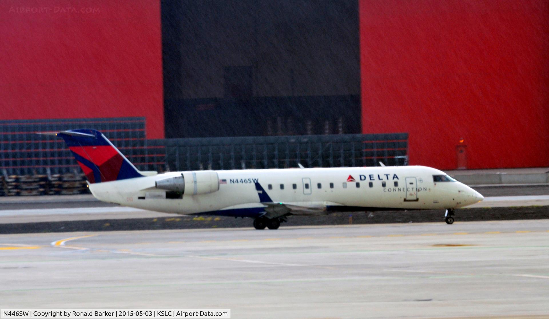 N446SW, 2002 Bombardier CRJ-200LR (CL-600-2B19) C/N 7666, Taxi SLC