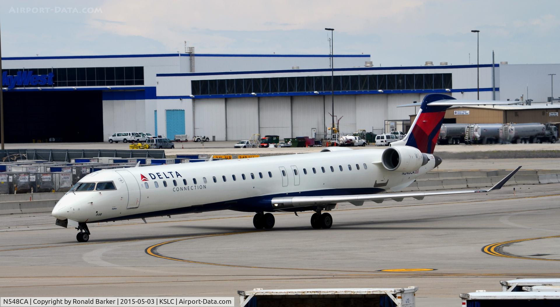 N548CA, 2008 Bombardier CRJ-900ER (CL-600-2D24) C/N 15159, Taxi SLC