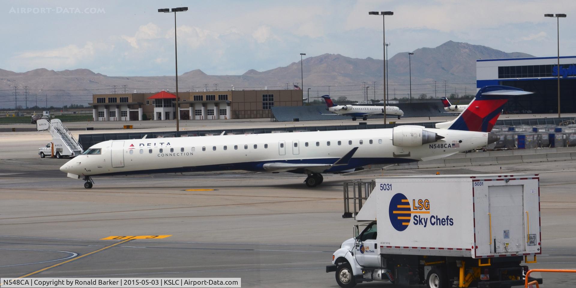 N548CA, 2008 Bombardier CRJ-900ER (CL-600-2D24) C/N 15159, Taxi SLC