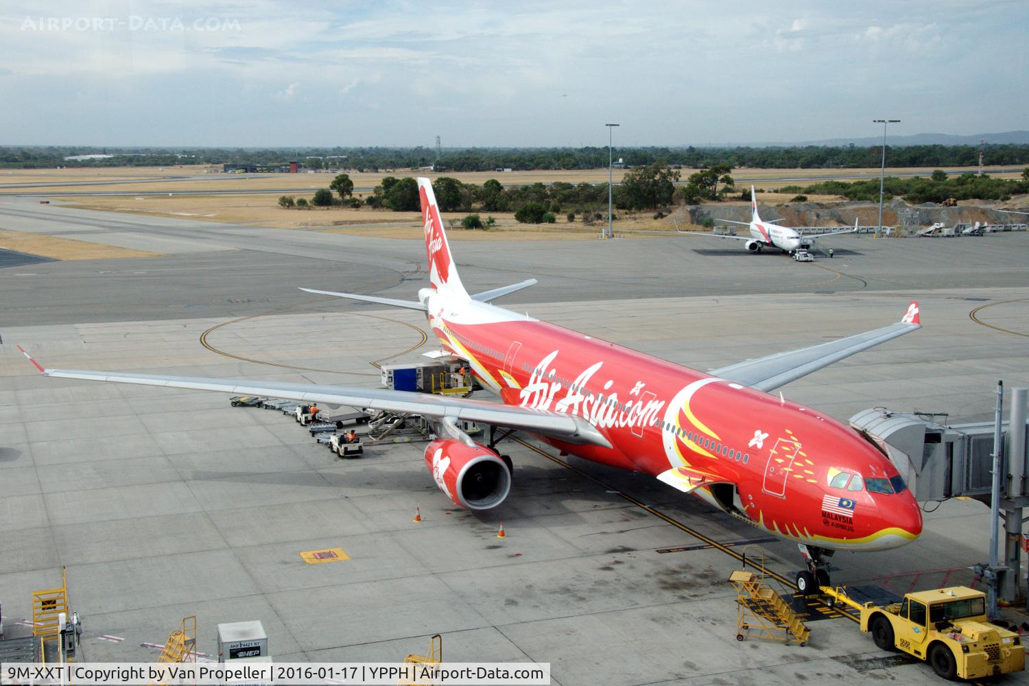 9M-XXT, 2014 Airbus A330-343 C/N 1549, AirAsia X Airbus A330-343 at Perth airport, Western Australia