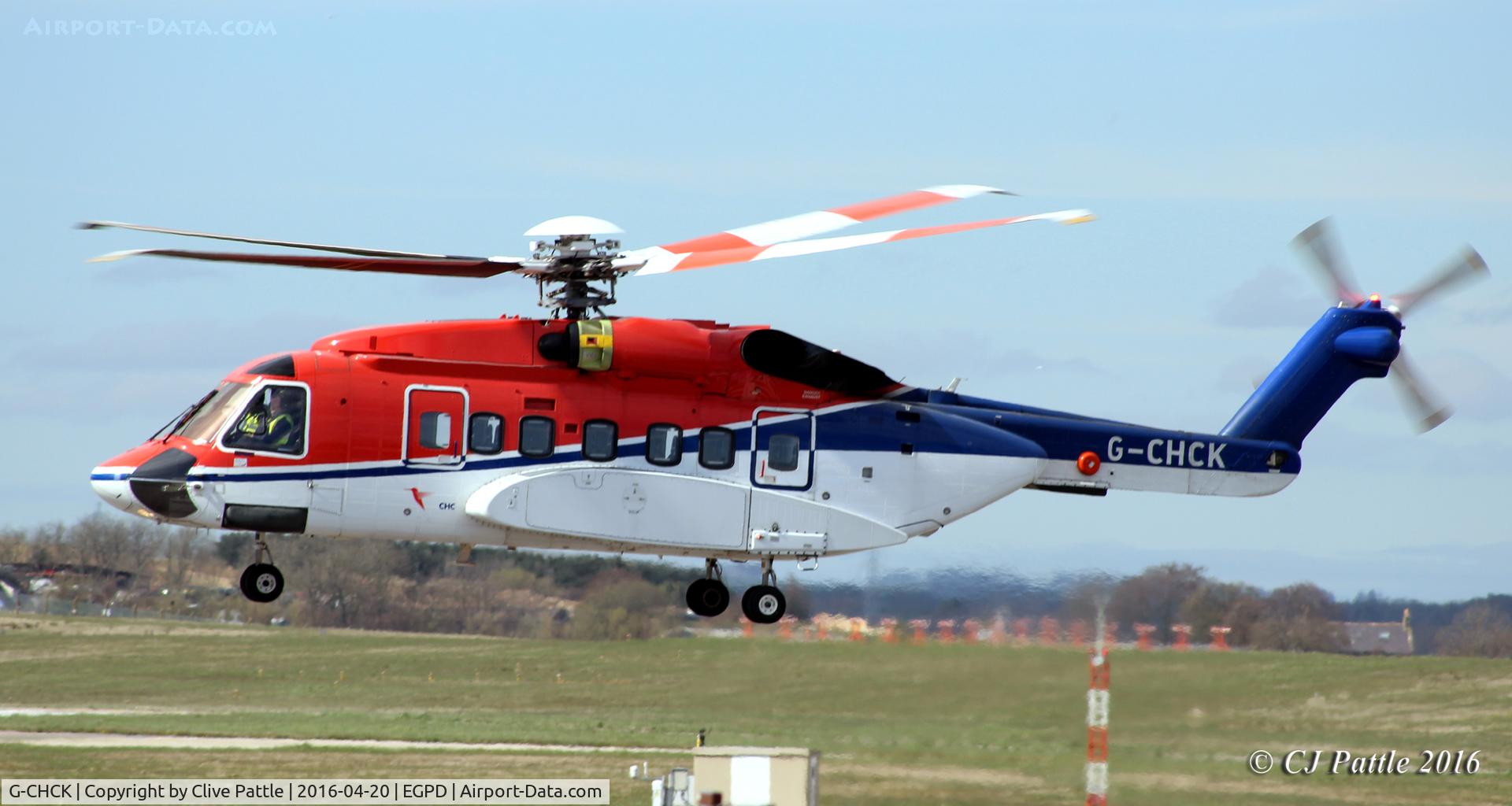 G-CHCK, 2006 Sikorsky S-92A C/N 920030, In action at Aberdeen International EGPD