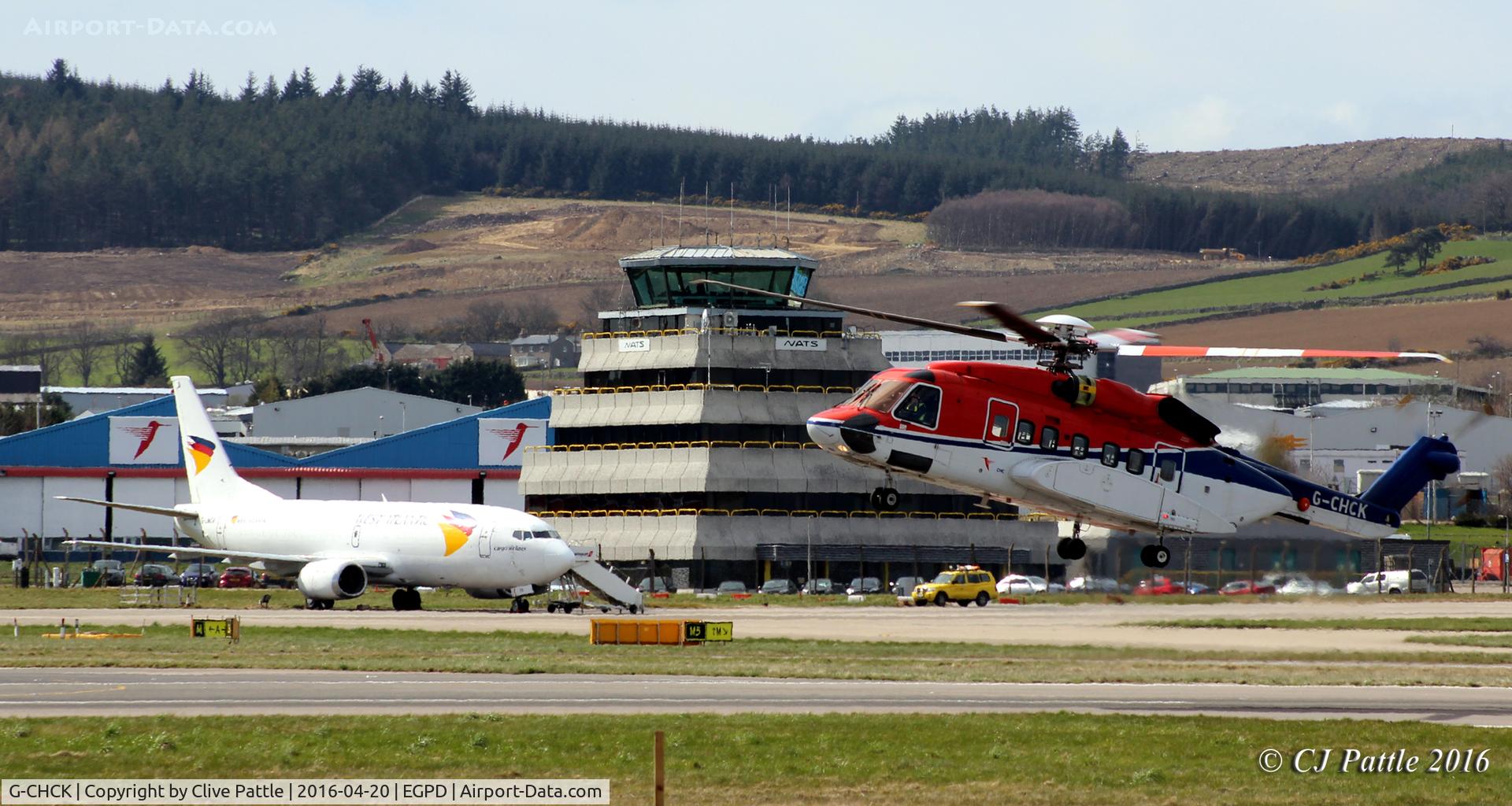 G-CHCK, 2006 Sikorsky S-92A C/N 920030, In action at Aberdeen International EGPD