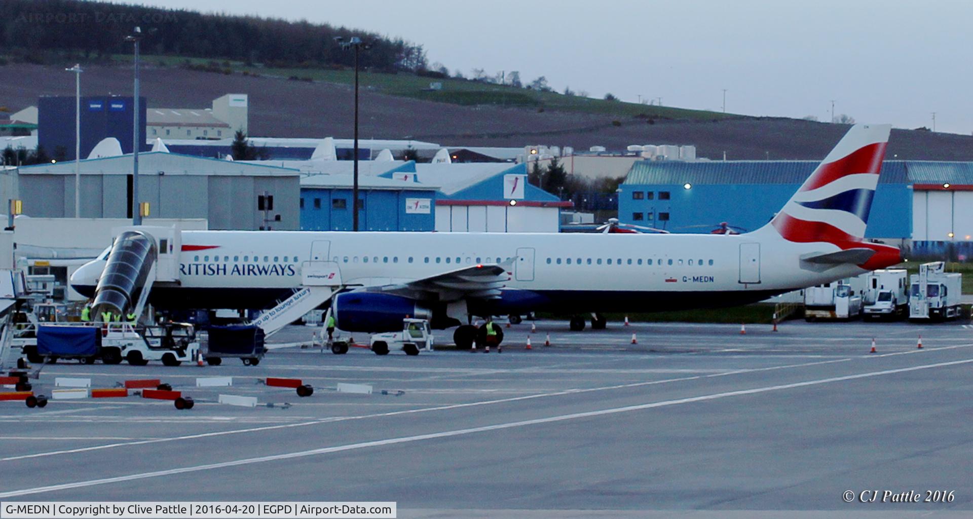 G-MEDN, 2008 Airbus A321-231 C/N 3512, Parked up at Aberdeen International EGPD