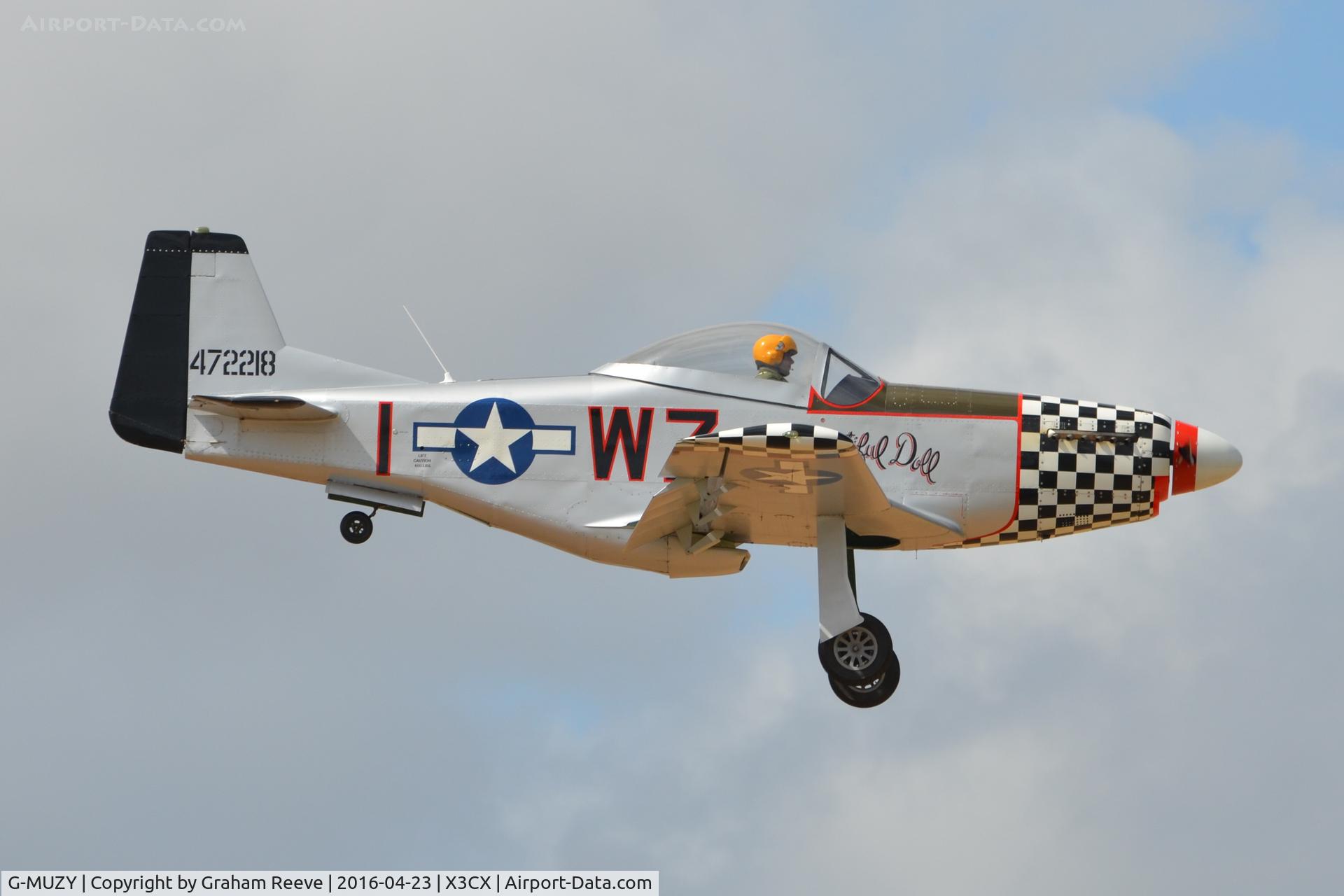 G-MUZY, 2008 Titan T-51 Mustang C/N LAA 355-14831, Landing at Northrepps.