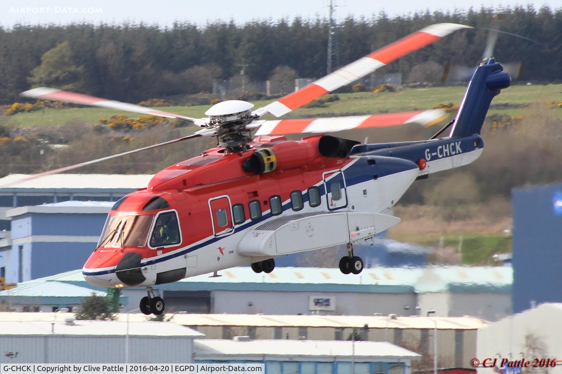 G-CHCK, 2006 Sikorsky S-92A C/N 920030, In action at Aberdeen International EGPD