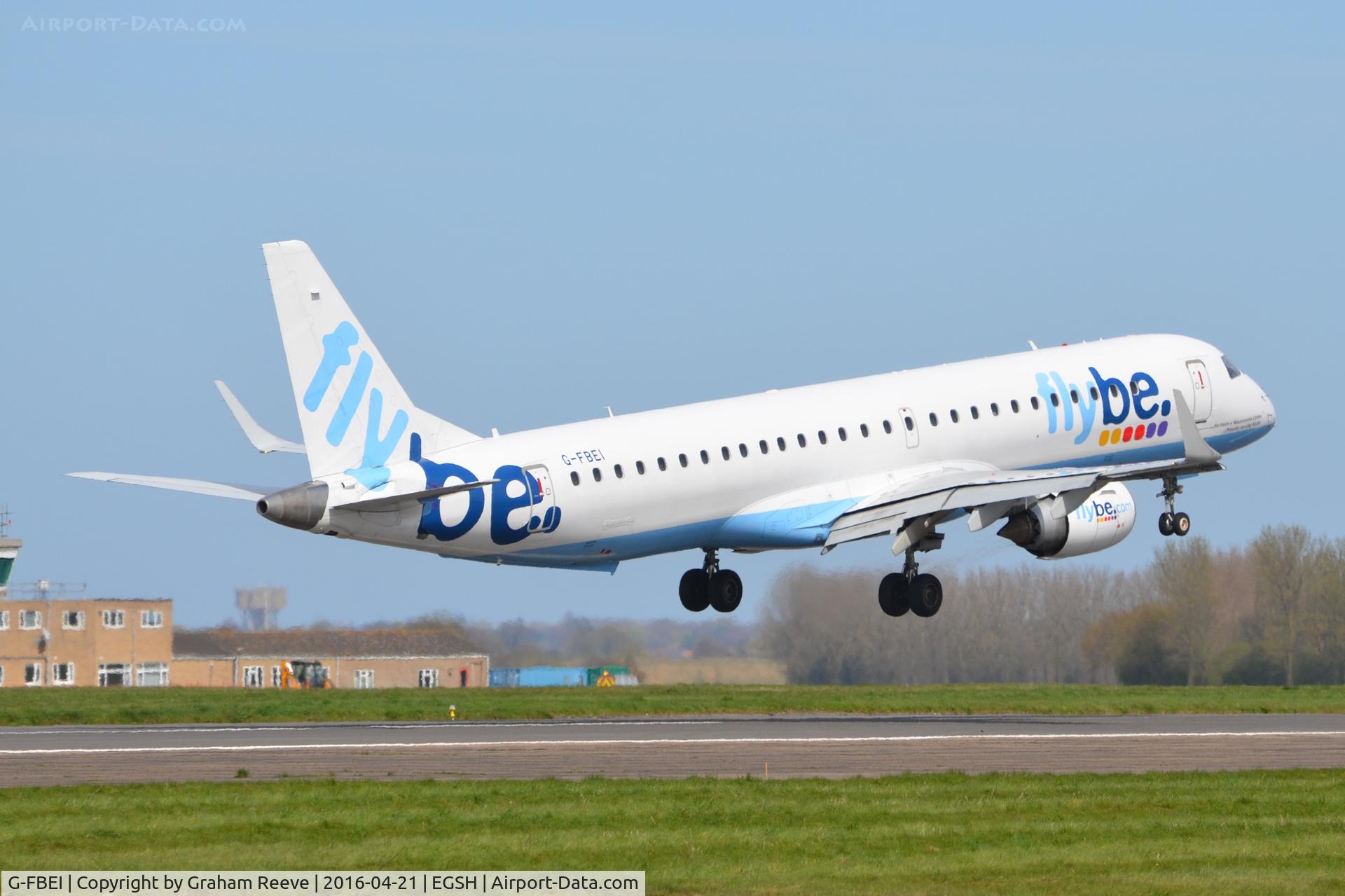G-FBEI, 2007 Embraer 195LR (ERJ-190-200LR) C/N 19000143, Landing at Norwich.