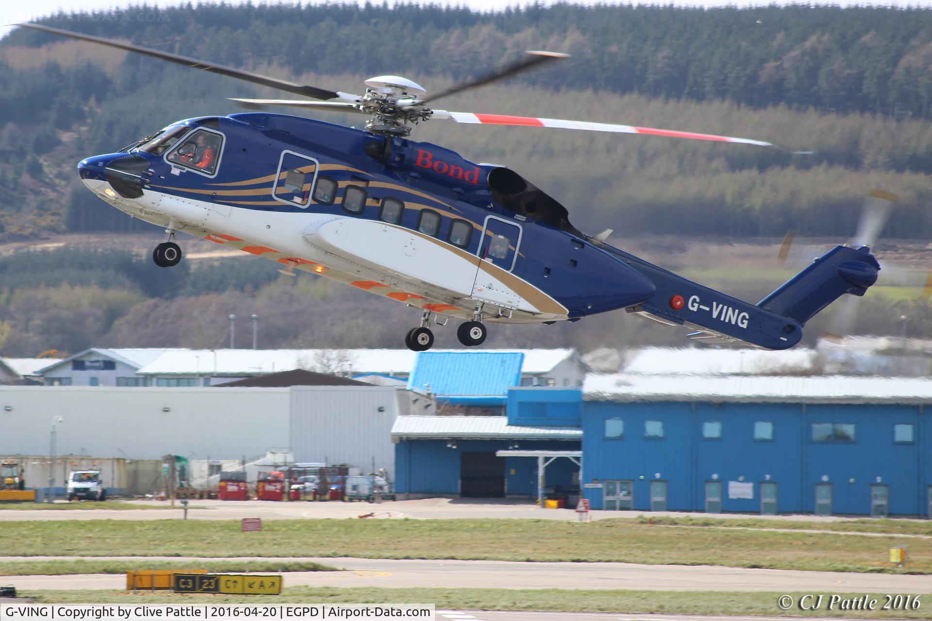 G-VING, 2013 Sikorsky S-92A C/N 920207, In action at Aberdeen International EGPD