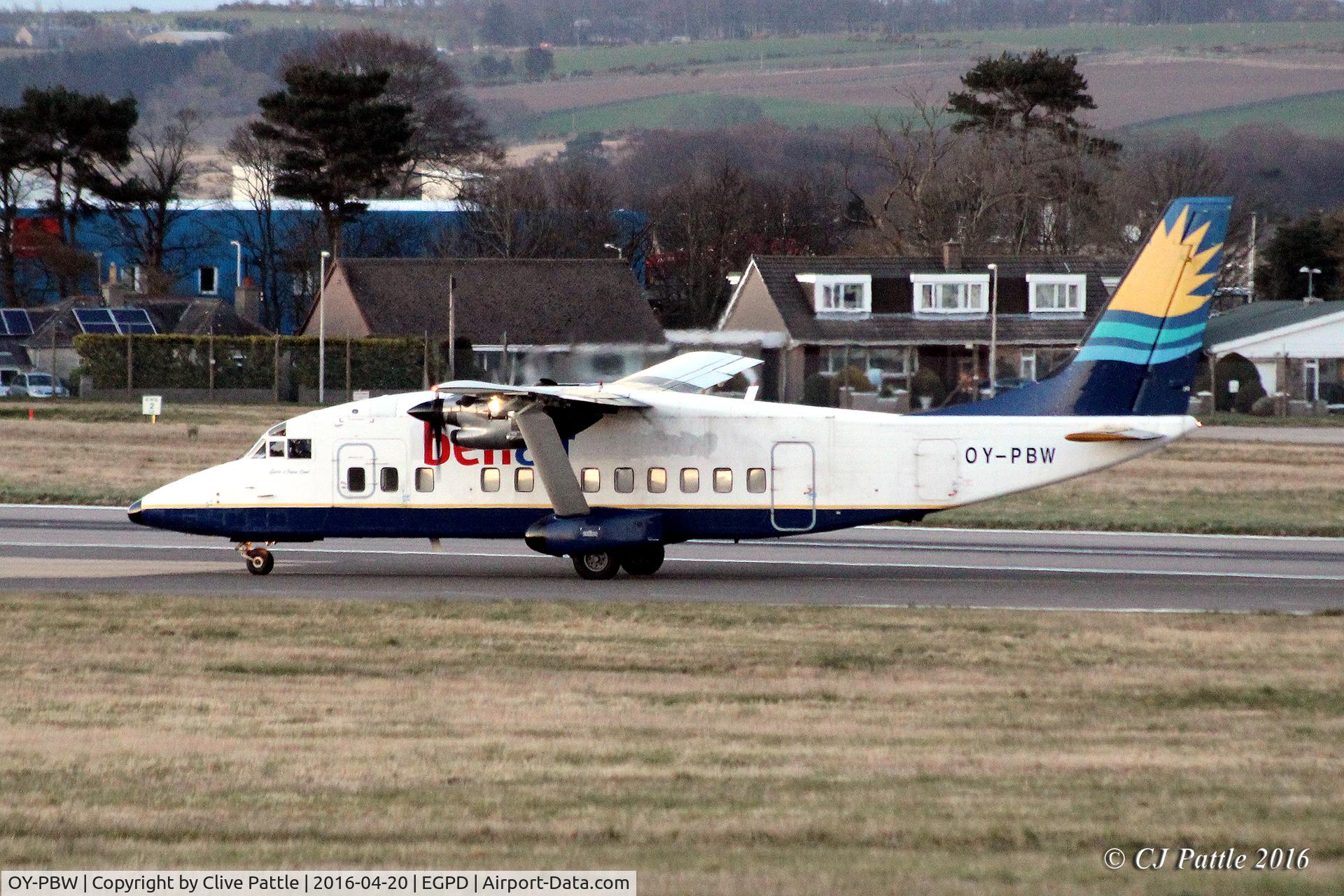 OY-PBW, 1989 Short SD3-60-100 C/N SH.3760, In action at Aberdeen International EGPD