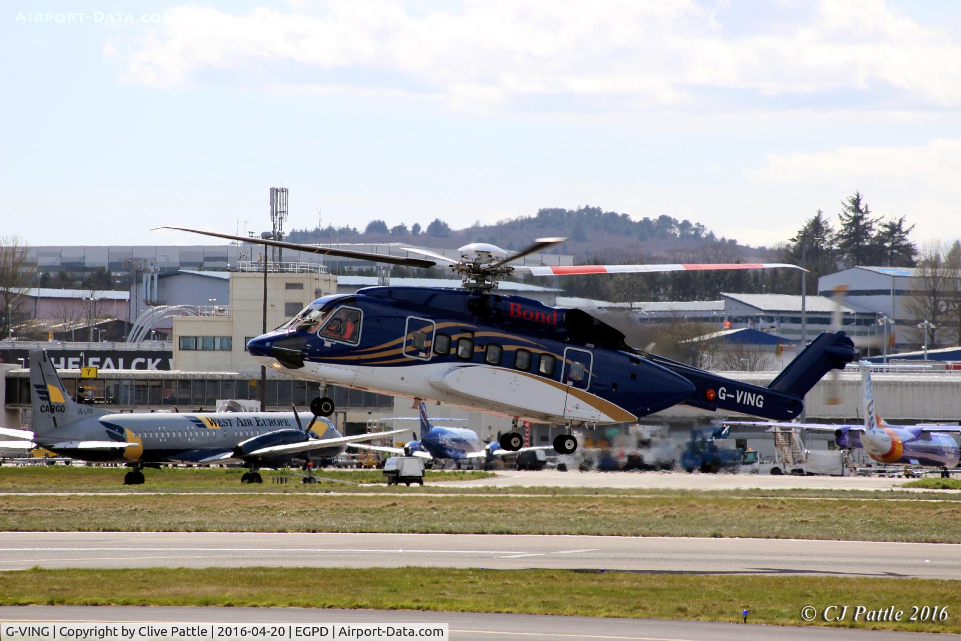G-VING, 2013 Sikorsky S-92A C/N 920207, In action at Aberdeen International EGPD