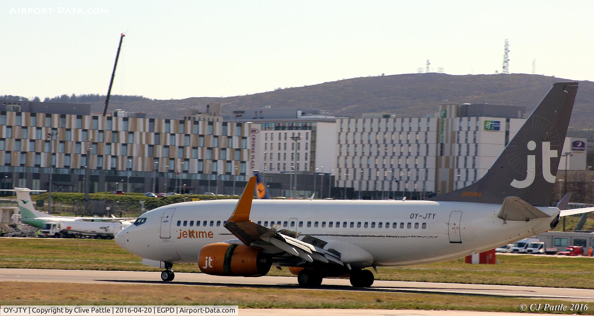 OY-JTY, 2001 Boeing 737-7Q8 C/N 30727, In action at Aberdeen International EGPD